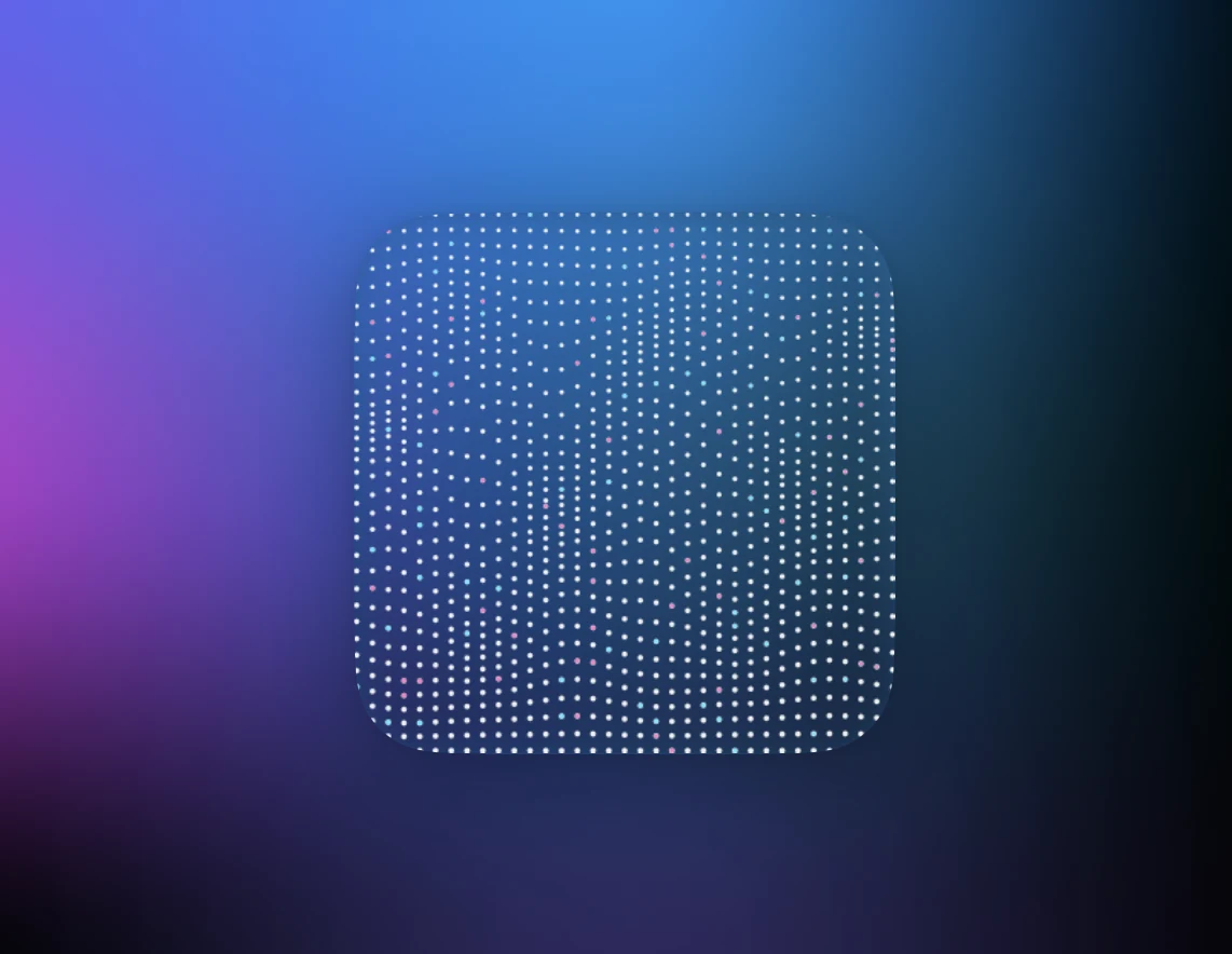 Audio Visualiser widget showing a sea of particles moving with system audio