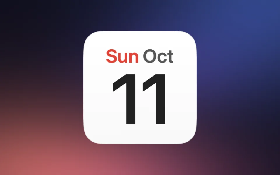 Calendar widget in the Date style at Small size on a Mac lock screen