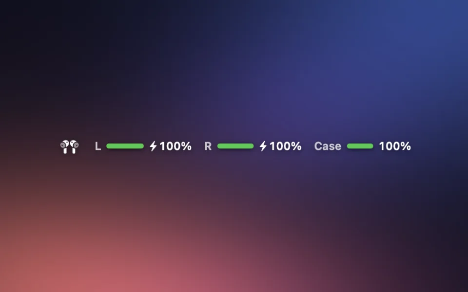 AirPods Bar widget at Mini Bar size on a Mac lock screen