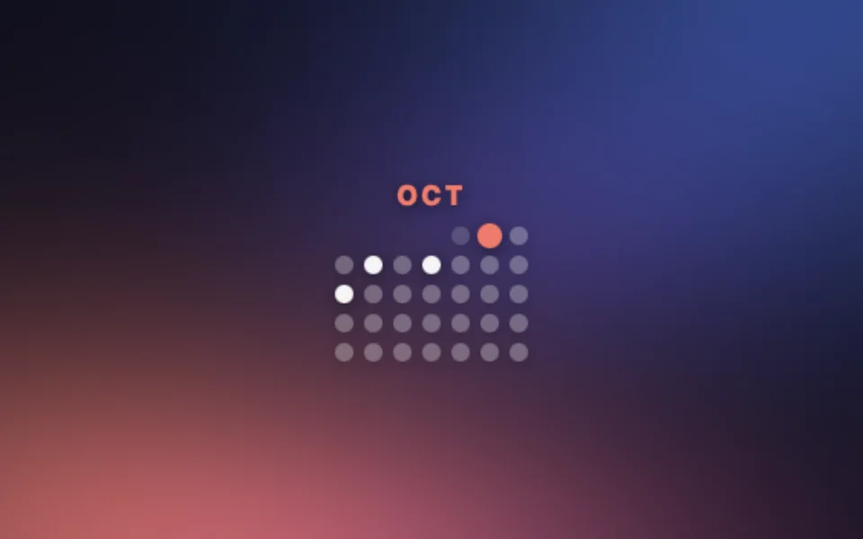Month Dots widget at Mini size on a Mac lock screen