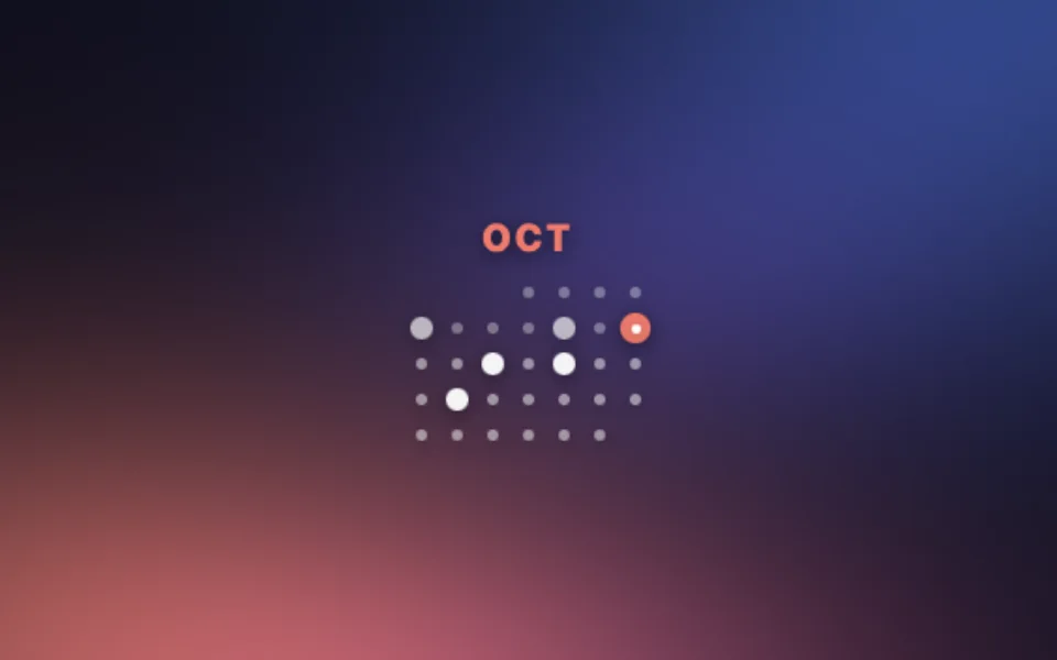 Month Dots widget at Mini size on a Mac lock screen