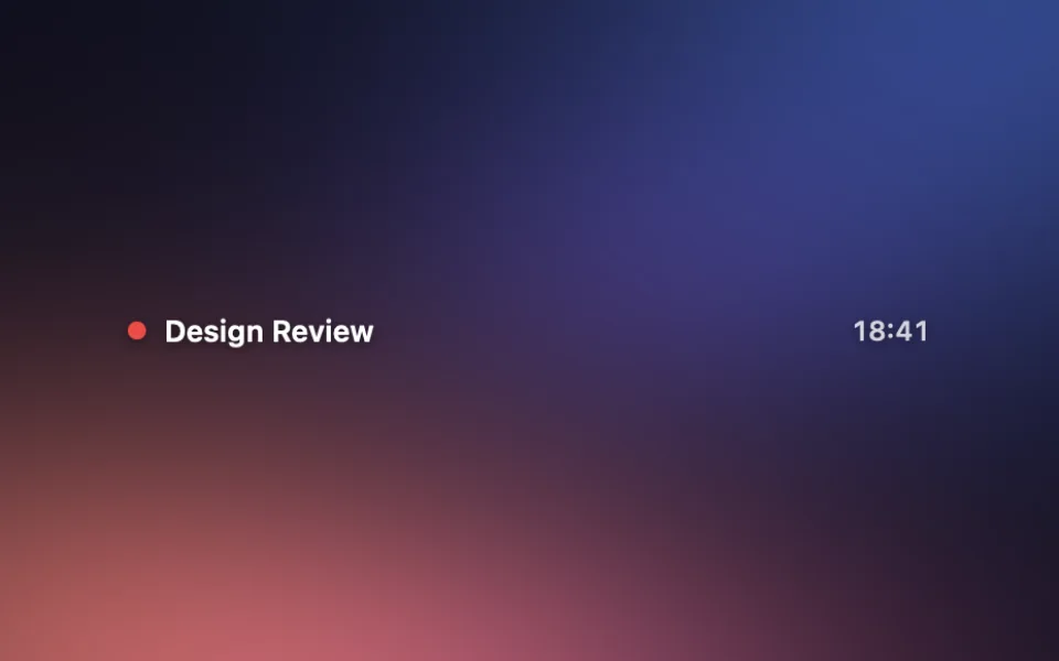 Next Event widget at Mini Bar size on a Mac lock screen