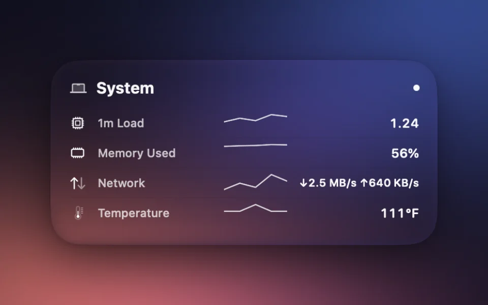System widget at Medium size on a Mac lock screen